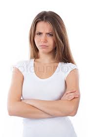picture of a unhappy woman with her arms folded